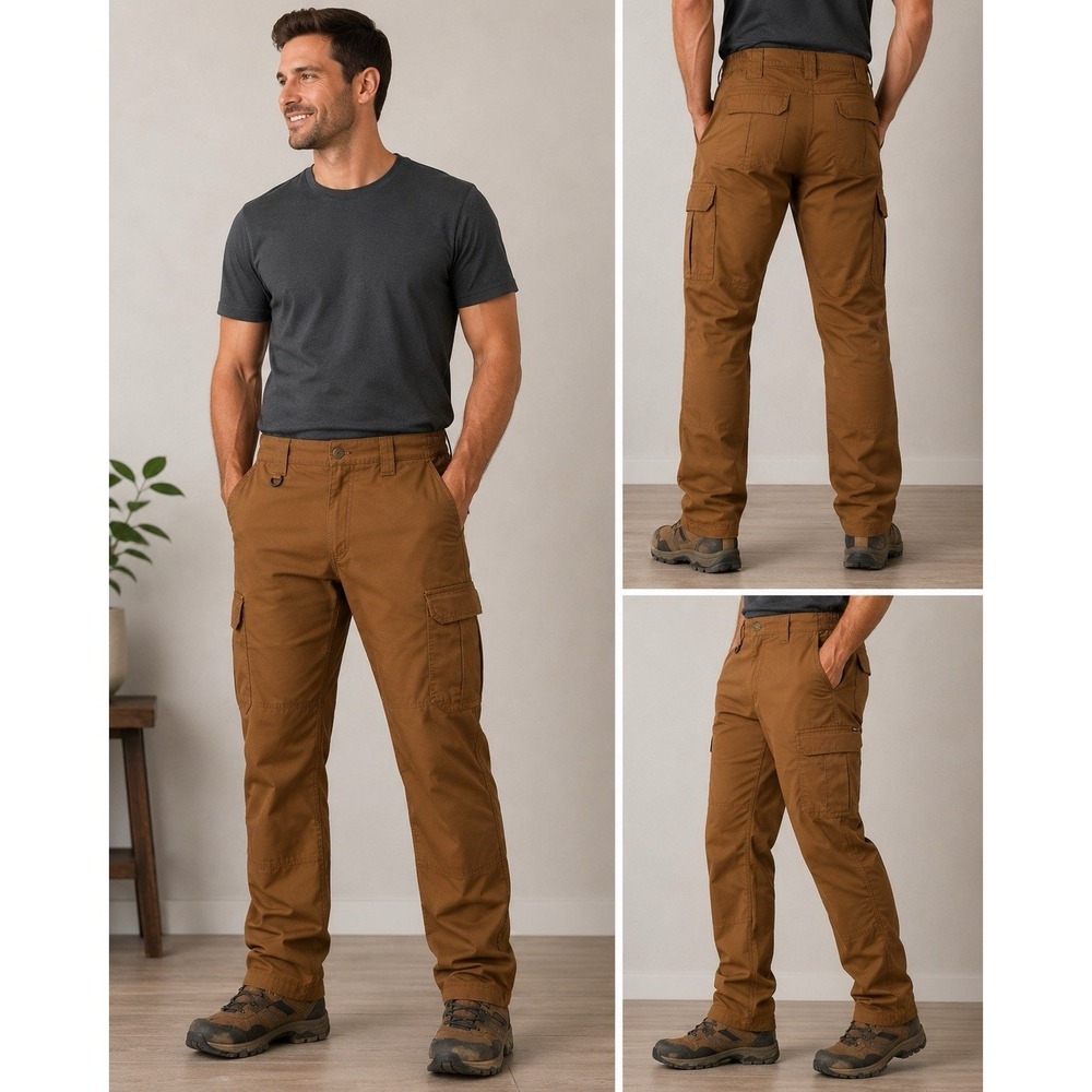 CQR Tactical Cargo Pants Mens Brown Ripstop Utility Hiking Work Outdoor Combat